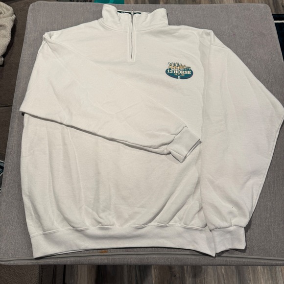 FPS Apparel Other - Genesee 12 Horse Ale Quarter Zip Sweatshirt Mens XL White Fleece Pullover